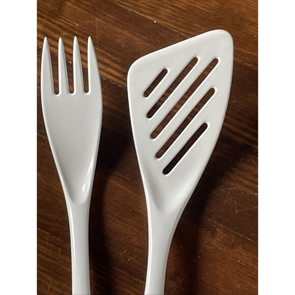 Vintage Melamine HutZler Rosti Design Made Thailand Serving Fork Spatula White - Picture 2 of 7